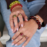 Ring Merlot Olive Stone Oval