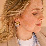 Oorbellen Blue Lace Agate Disc Studs