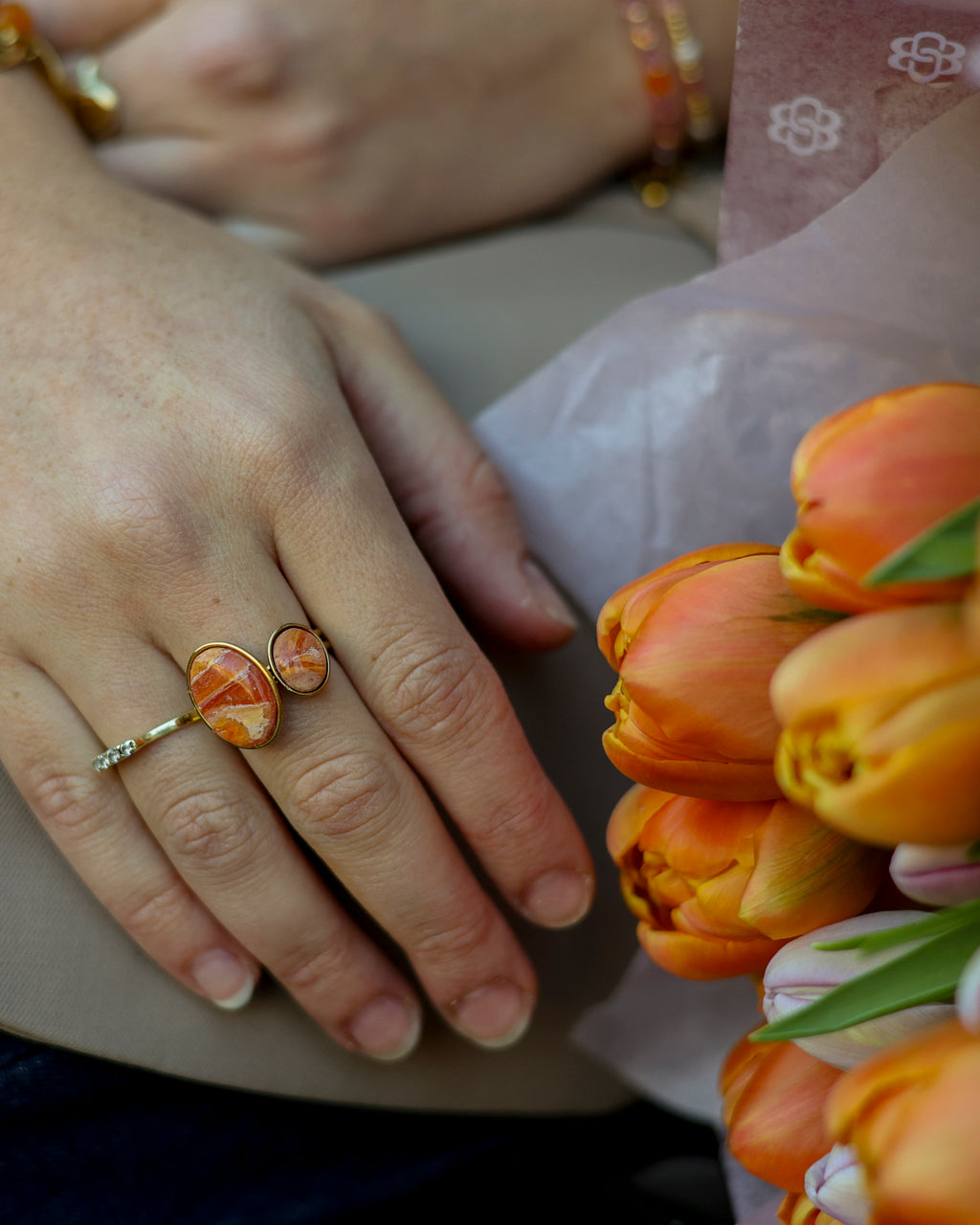 Ring Carnelian Oval op model