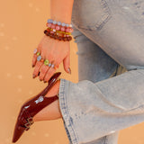 Ring Purple Marble Oval Mini