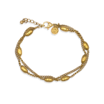 Duette Armband in goud met twee fijne kettingen en ovale details