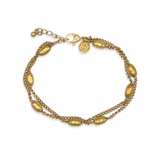 Duette Armband in goud met twee fijne kettingen en ovale details