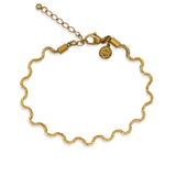 Gouden Odine Armband met golvende vorm en verlengketting
