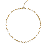 Gouden Odine Ketting met golvende vorm en verlengketting