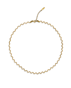 Gouden Odine Ketting met golvende vorm en verlengketting
