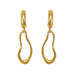 Gouden Ovelle Oorbellen met kleine hoops en open organische hangers
